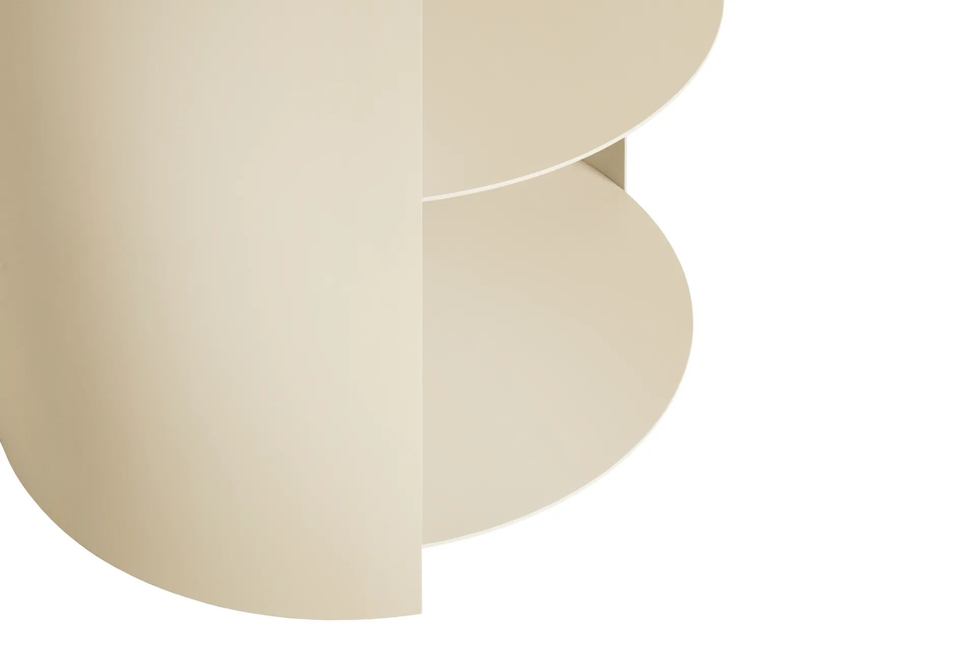 Hide Beistelltisch Ø38x41 cm, Light ivory textured Hem