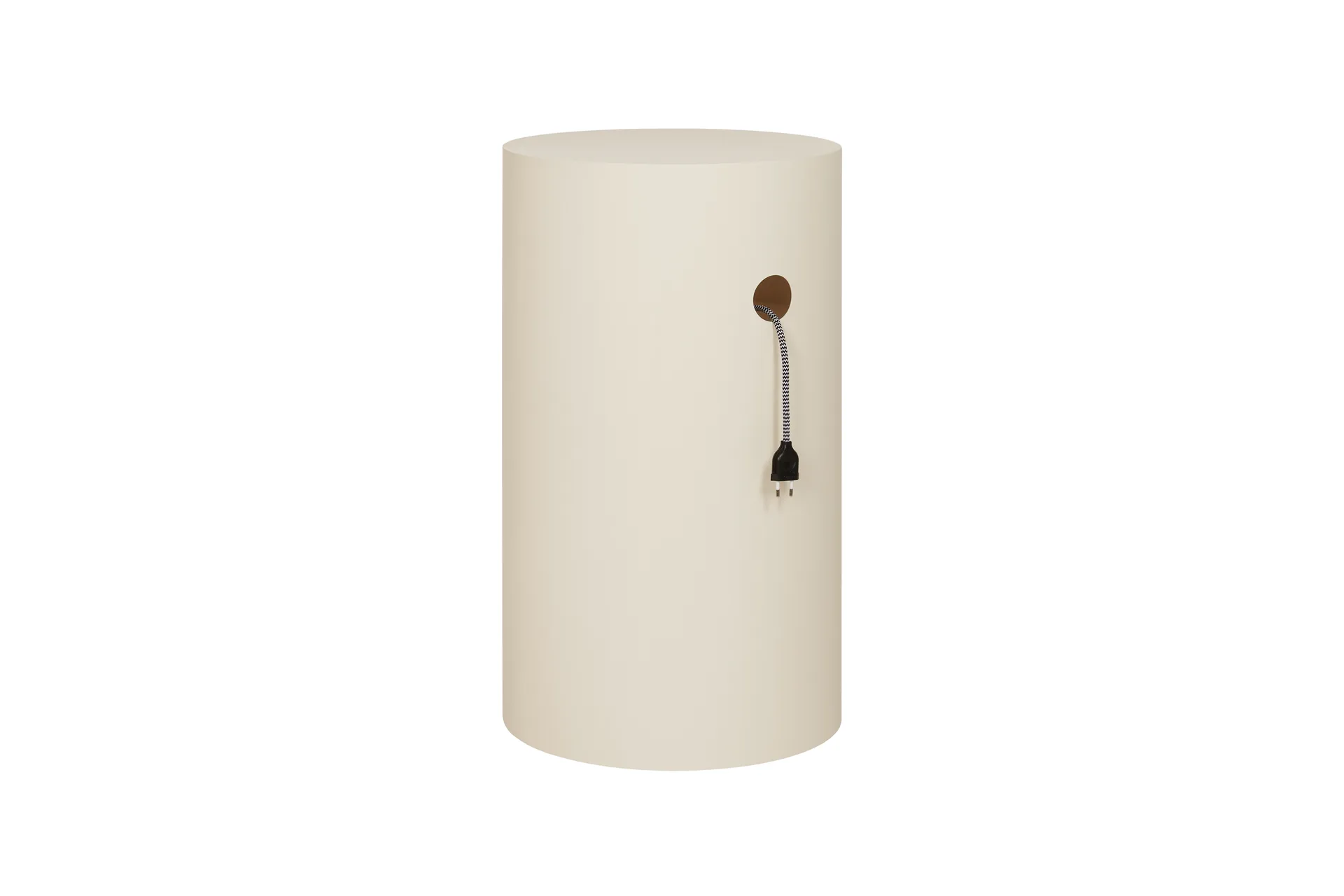 Hide Sockel Ø38x68 cm, Light ivory textured Hem