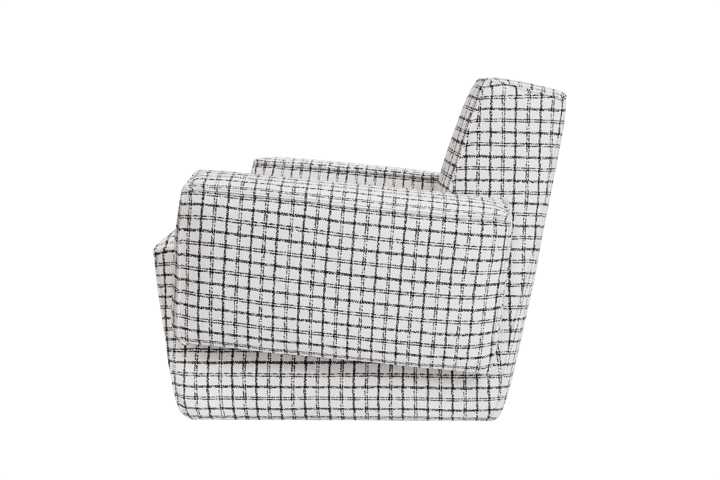 Hunk Loungesessel mit Armlehne, Checkered black/white Hem