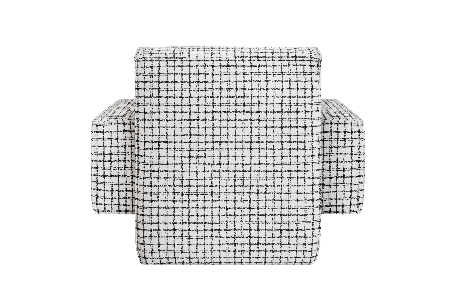 Hunk Loungesessel mit Armlehne, Checkered black/white Hem