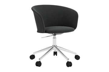 Kendo Swivel Bürostuhl mit 5 Rollen - Graphite-polished aluminium - Hem