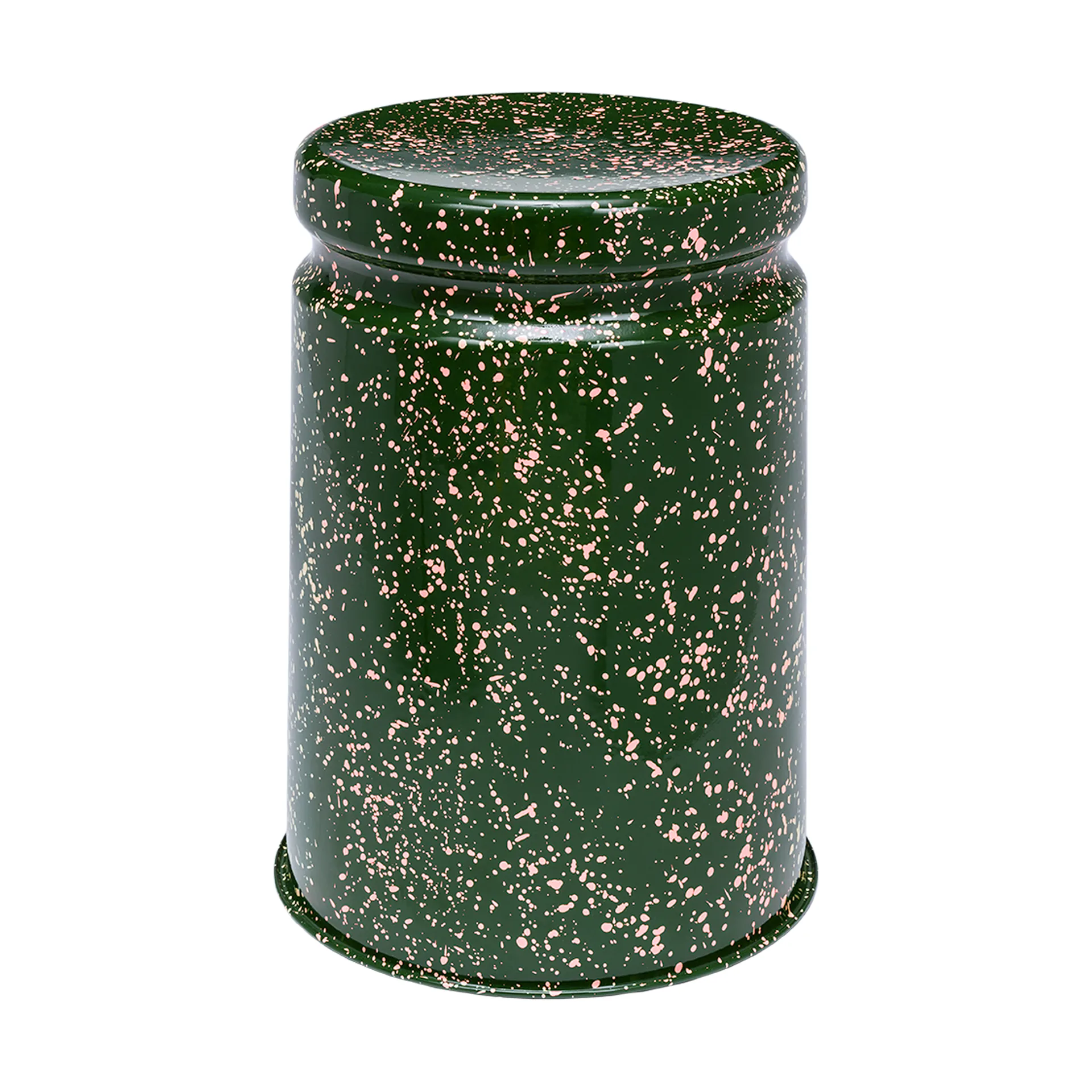 Last Hocker Ø32x44 cm, Green-pink splatter Hem