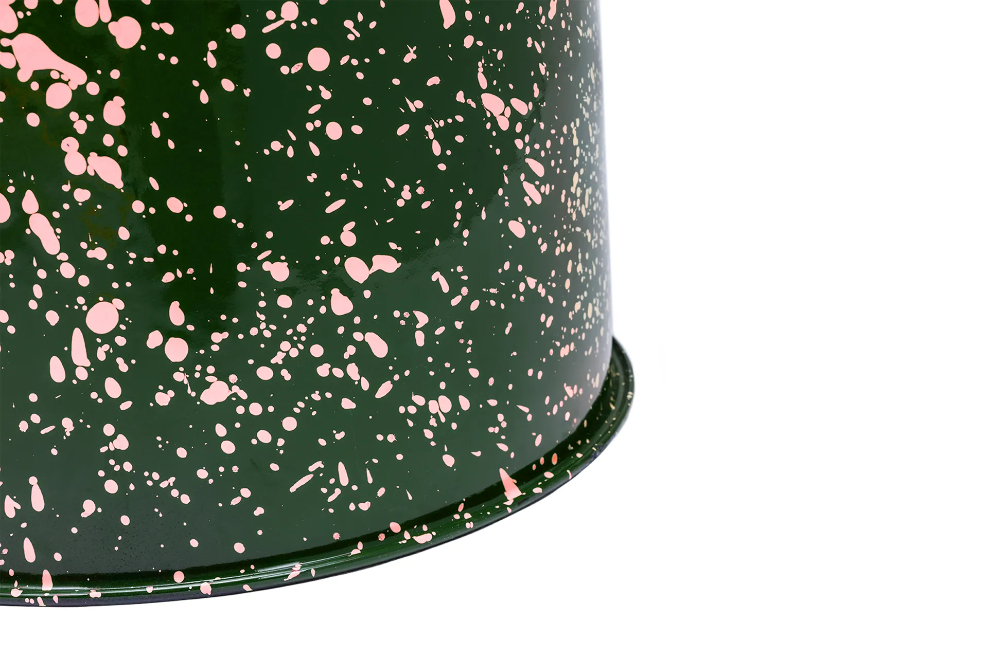 Last Hocker Ø32x44 cm, Green-pink splatter Hem