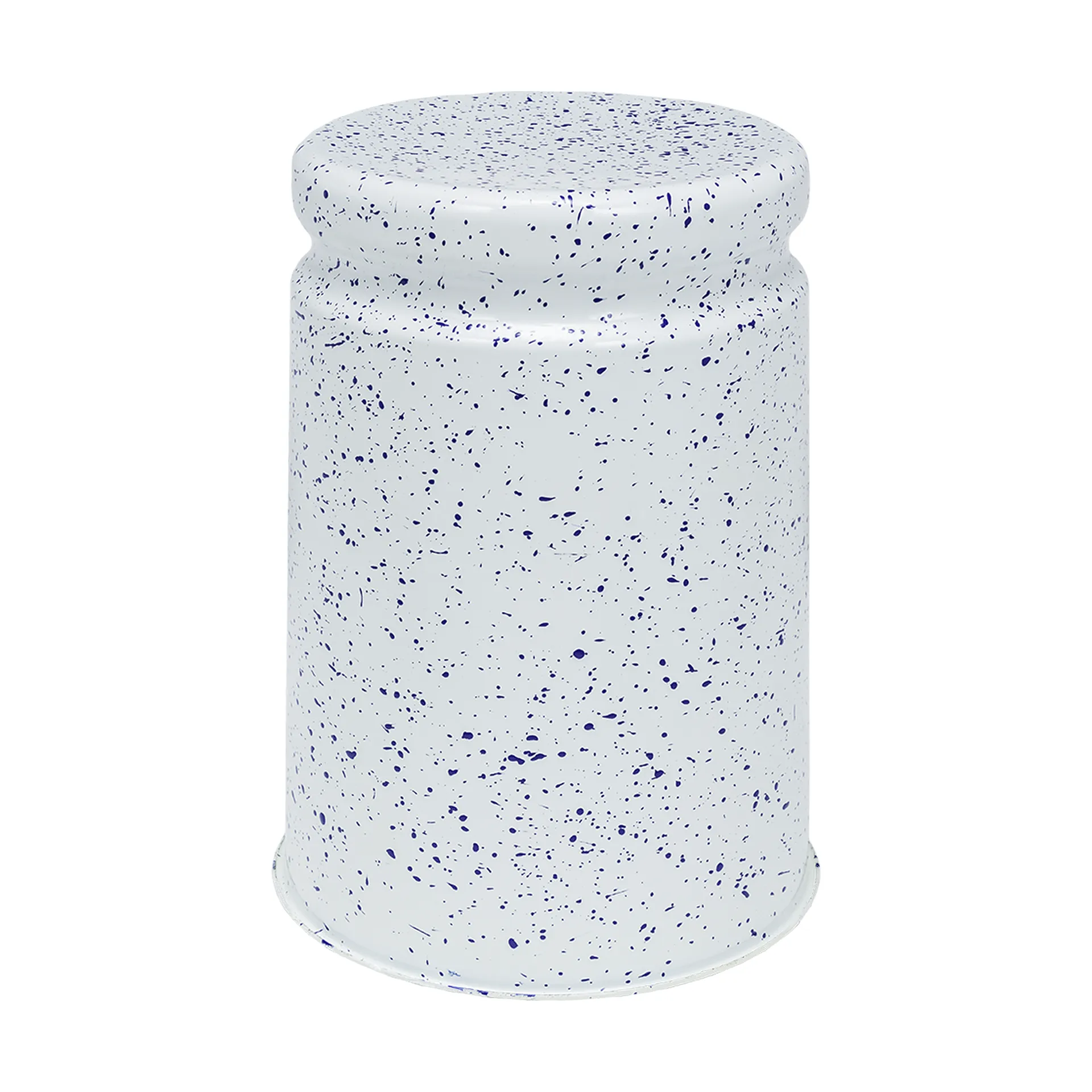 Last Hocker Ø32x44 cm, White-blue splatter Hem