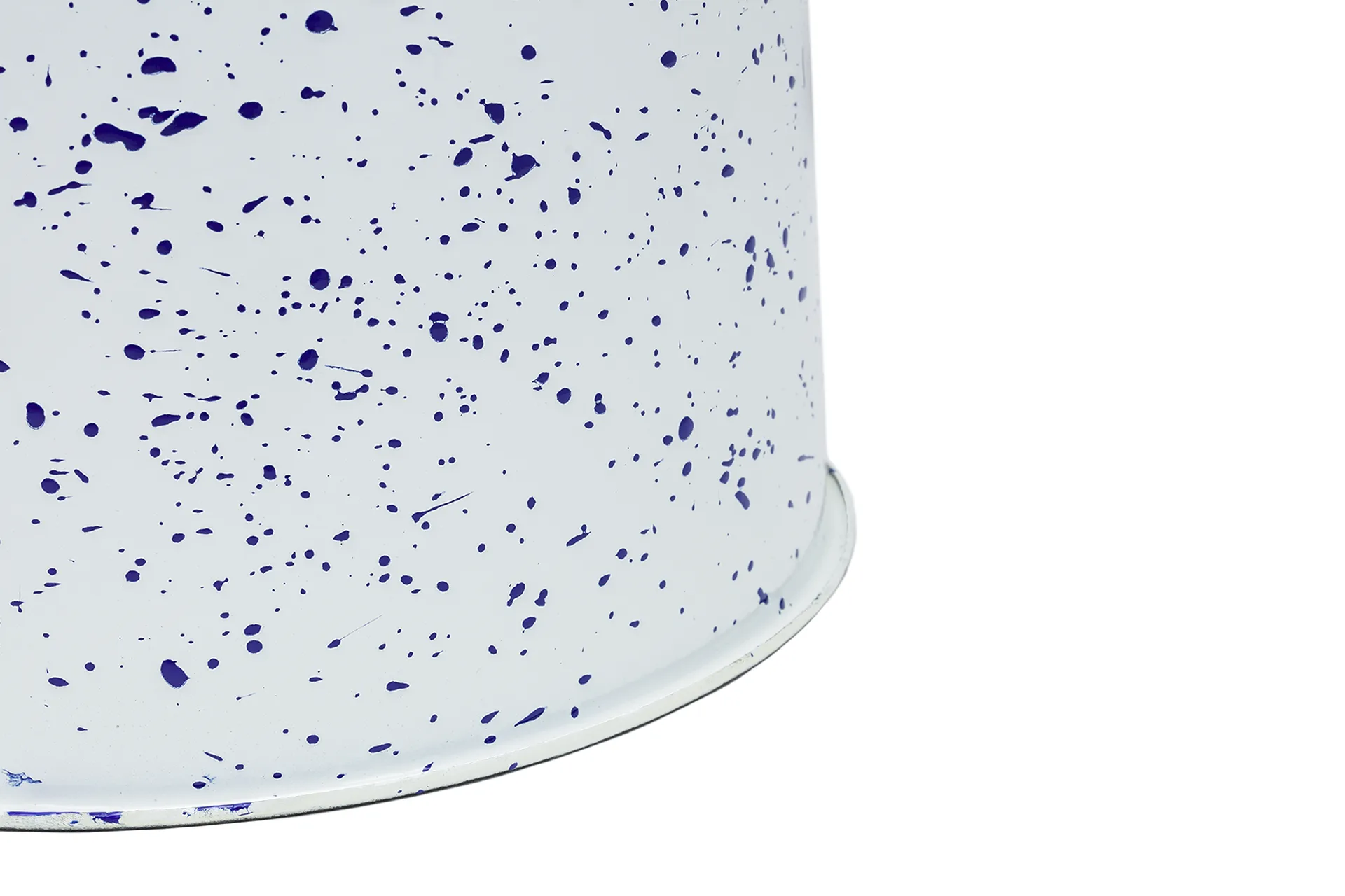Last Hocker Ø32x44 cm, White-blue splatter Hem