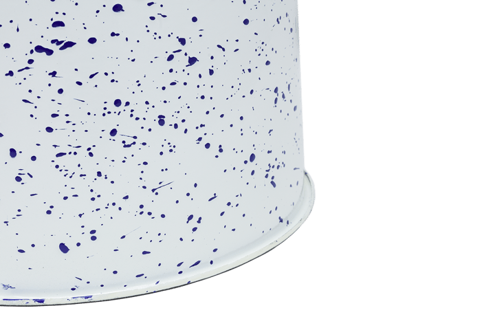Last Hocker Ø32x44 cm, White-blue splatter Hem