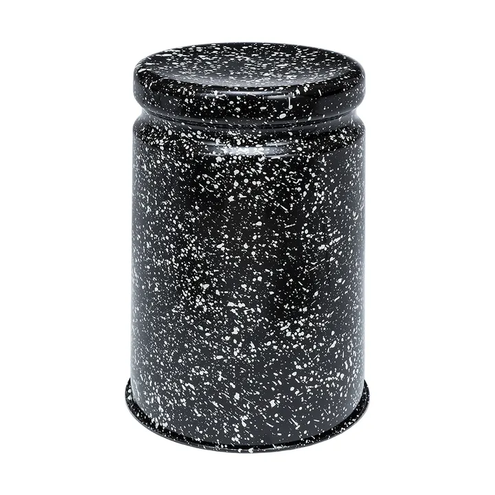 Last runder Hocker Ø32x44 cm - Black-white splatter - Hem