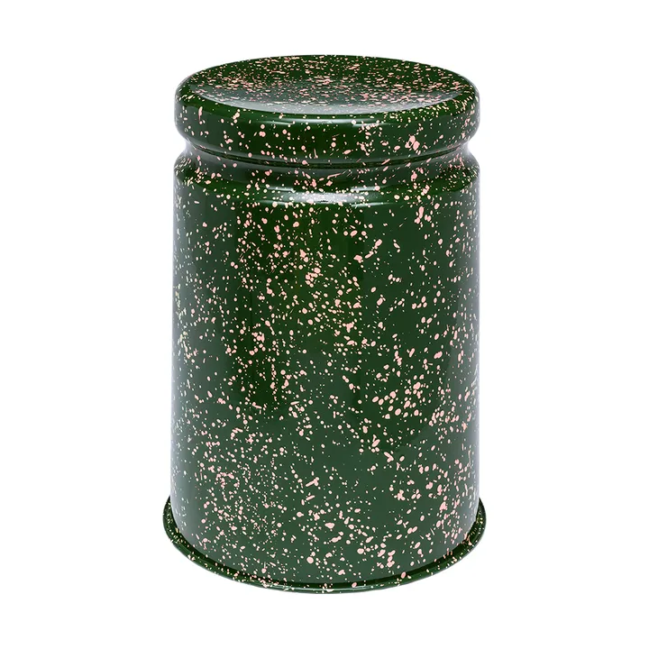 Last runder Hocker Ø32x44 cm - Green-pink splatter - Hem