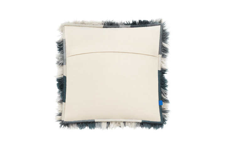 Monster Kissen Medium 50x50 cm, Dark teal-off white Hem