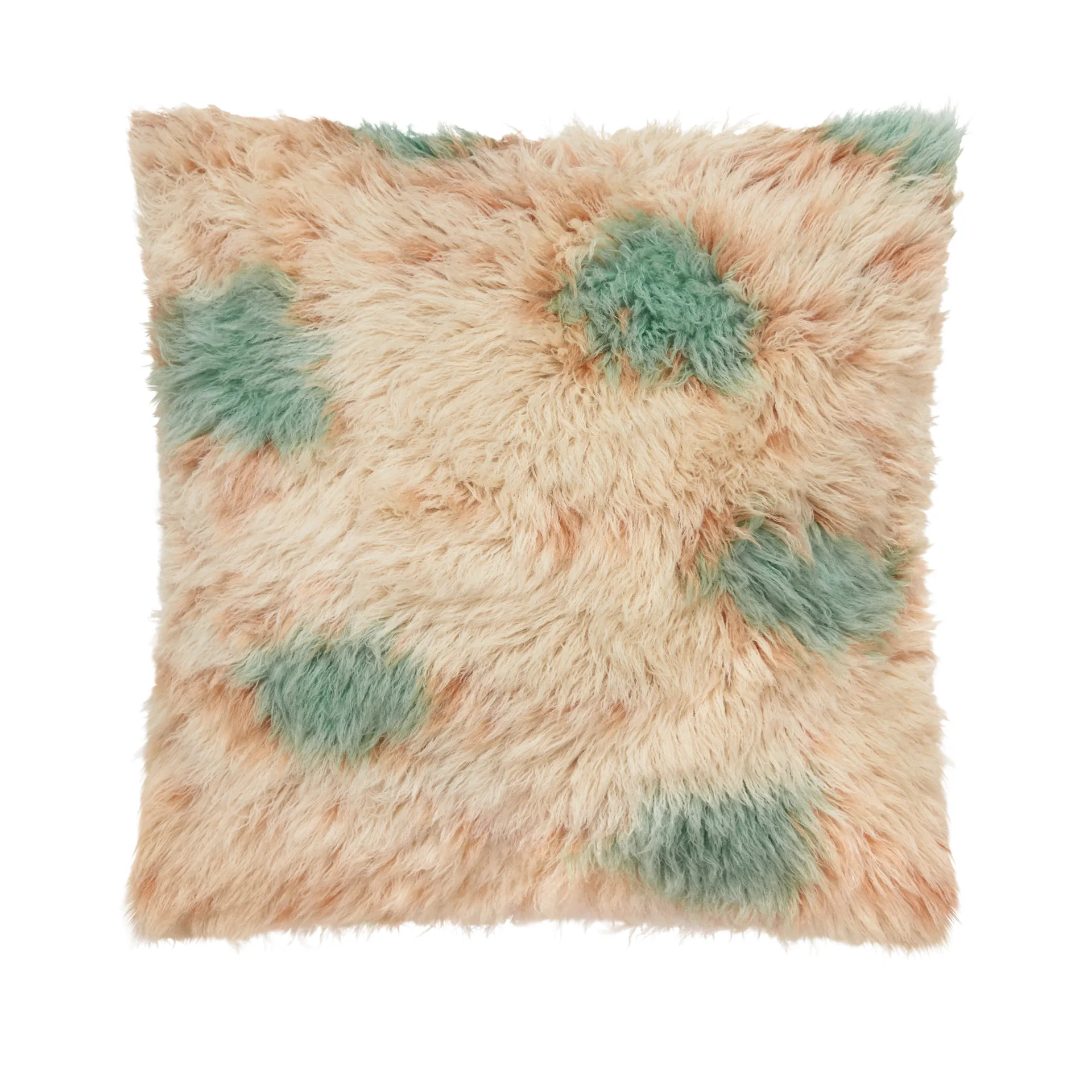 Monster Kissen Medium 50x50 cm, Turquoise-peach Hem