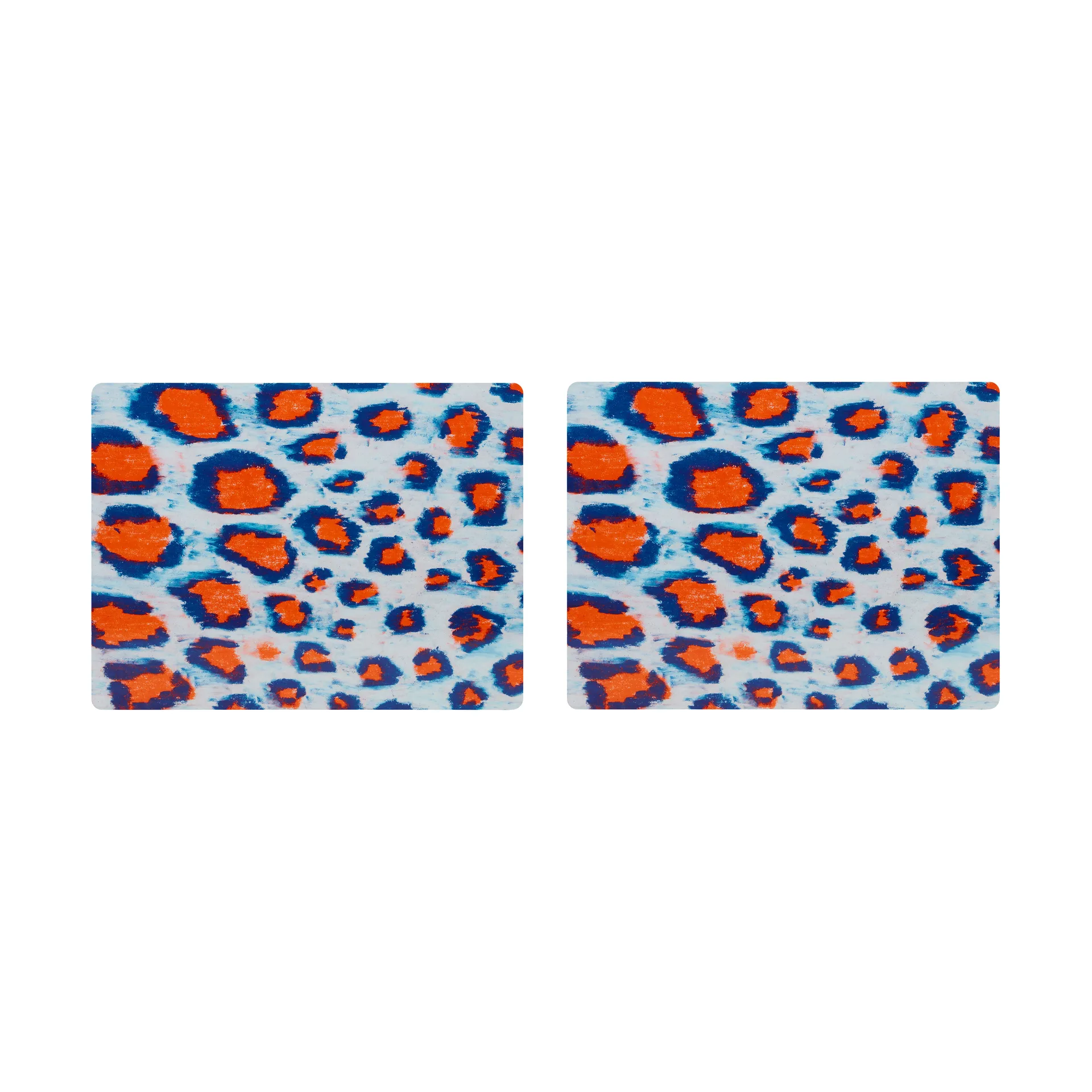 Monster Tischset 30x40 cm 2er-Pack, Coral-white-ultramarine blue Hem