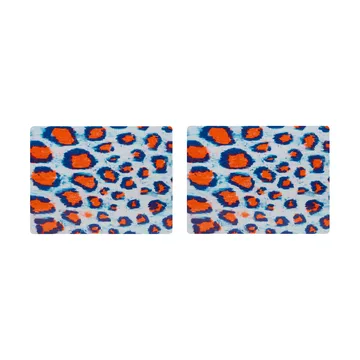Monster Tischset 30x40 cm 2er-Pack - Coral-white-ultramarine blue - Hem