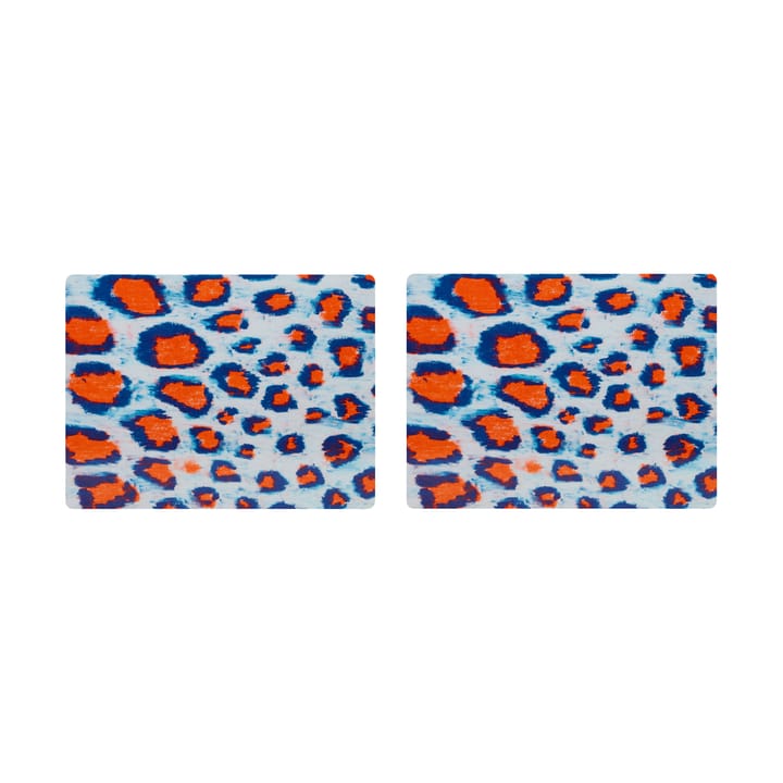 Monster Tischset 30x40 cm 2er-Pack - Coral-white-ultramarine blue - Hem
