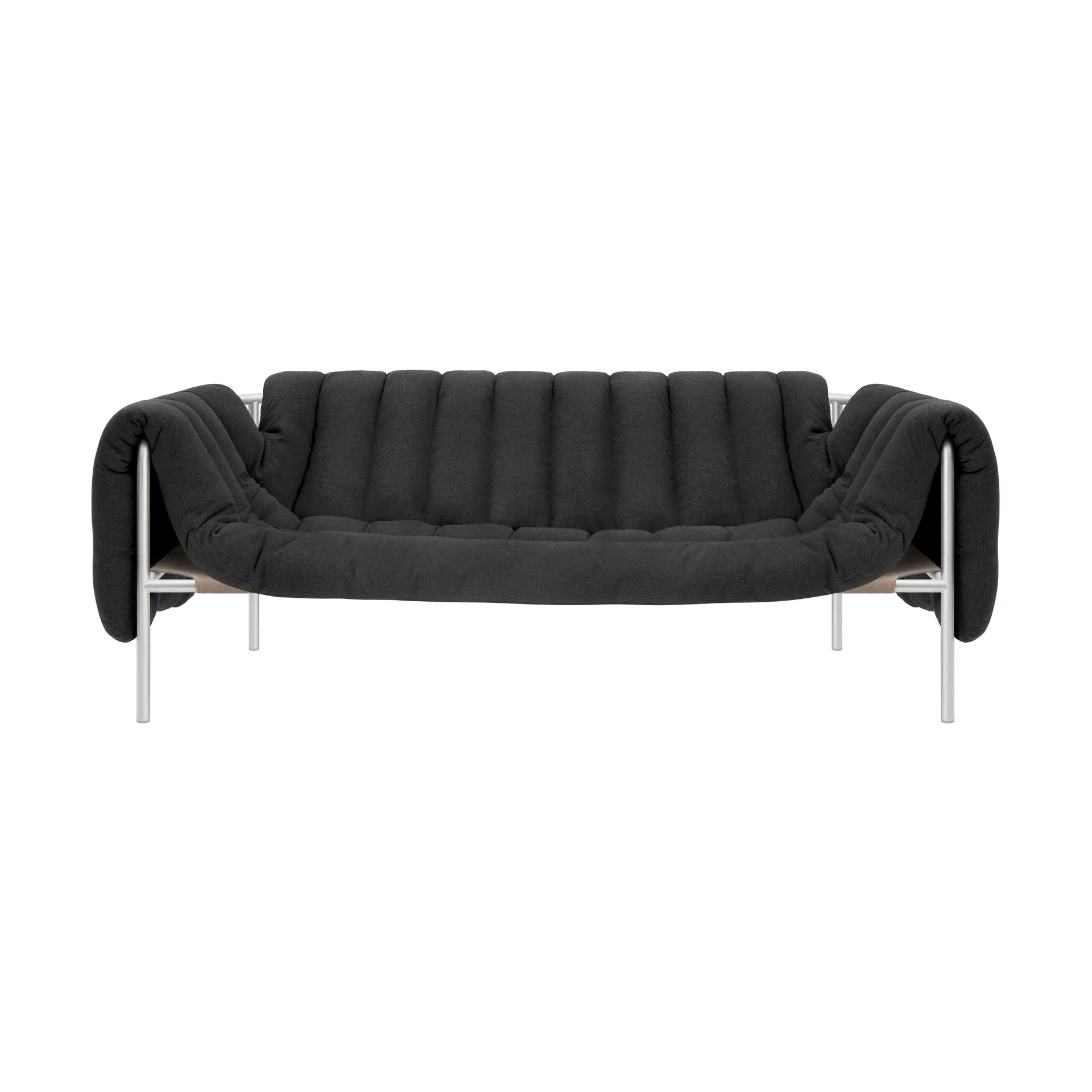 Puffy 2,5-Sitzer Sofa 205 cm, Anthracite-edelstahl Hem