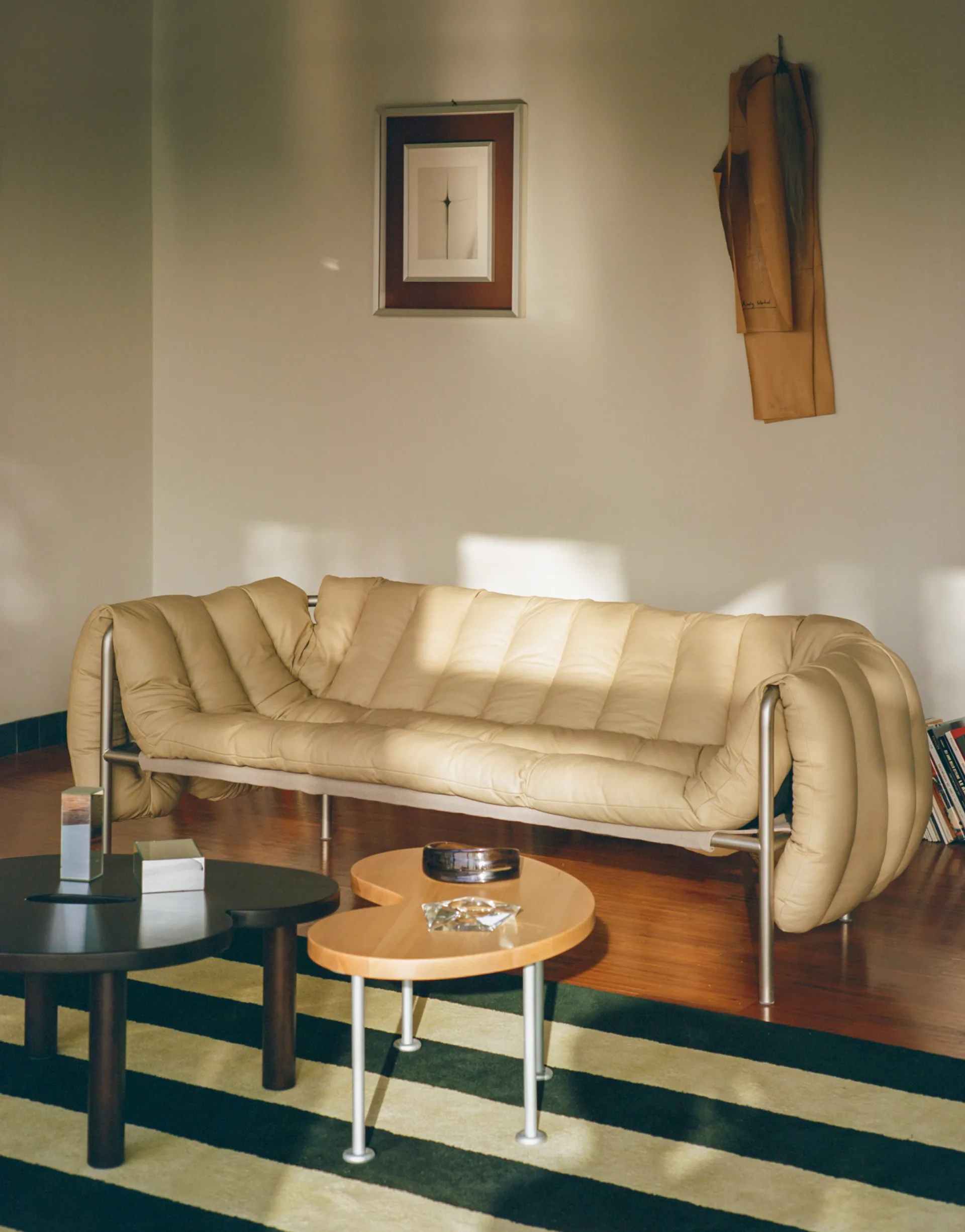 Puffy 2,5-Sitzer Sofa 205 cm, Natural-edelstahl Hem