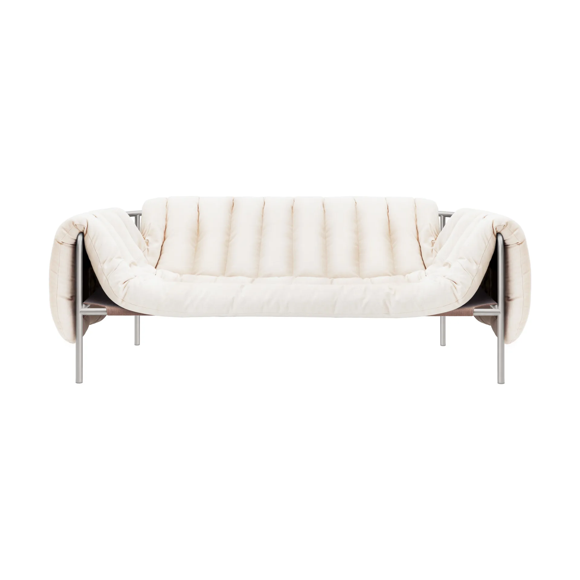 Puffy 2,5-Sitzer Sofa 205 cm, Natural-edelstahl Hem