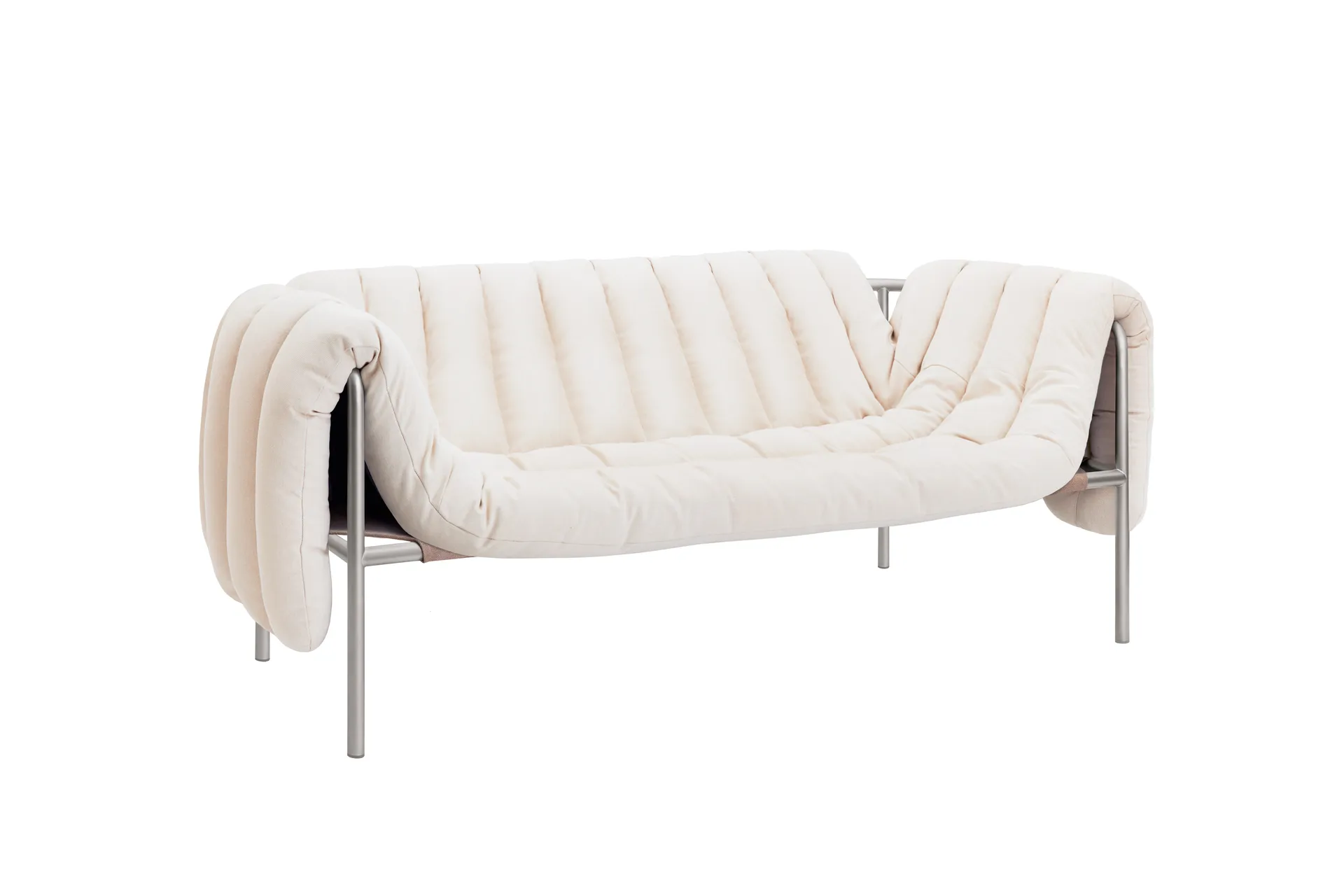 Puffy 2,5-Sitzer Sofa 205 cm, Natural-edelstahl Hem
