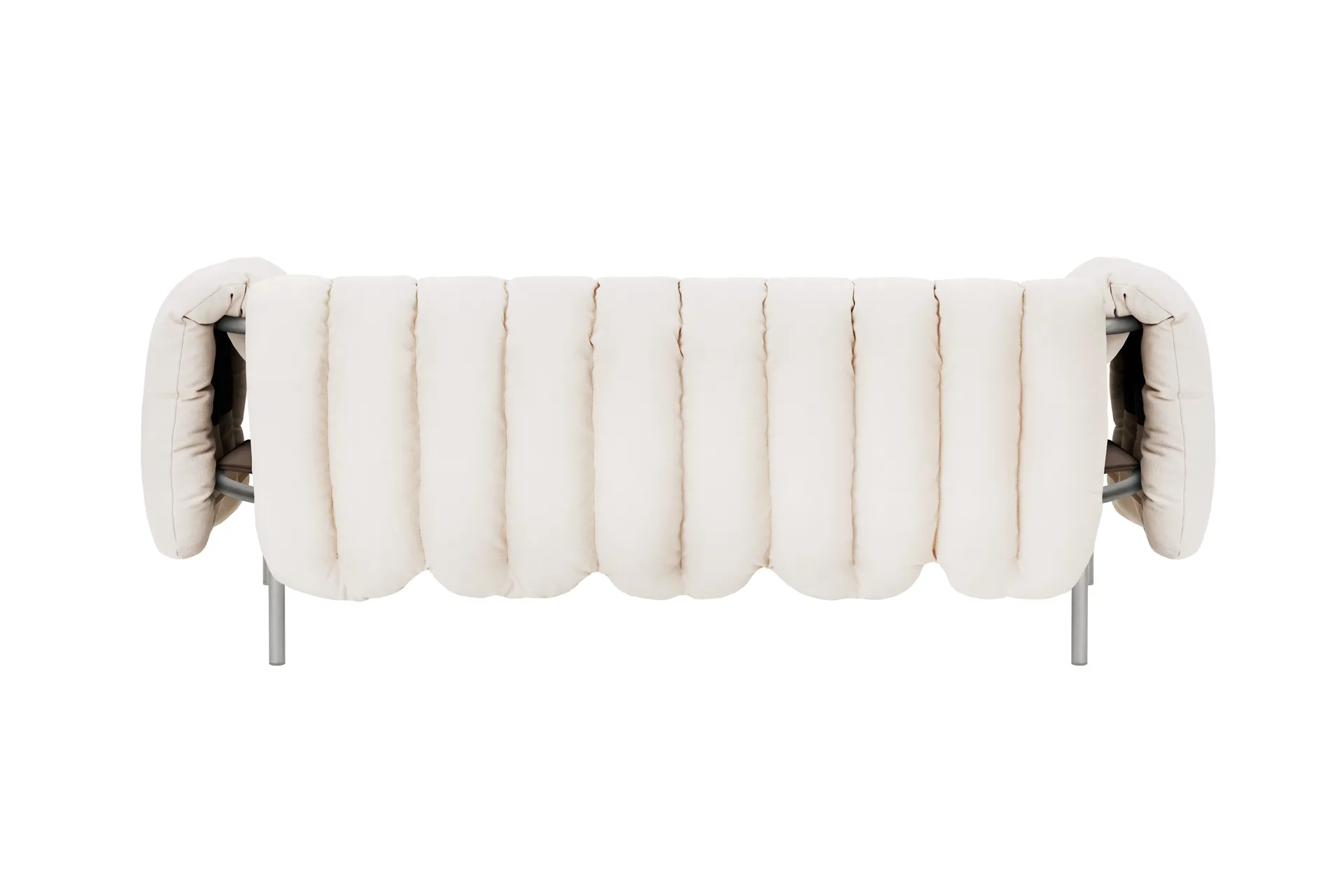 Puffy 2,5-Sitzer Sofa 205 cm, Natural-edelstahl Hem