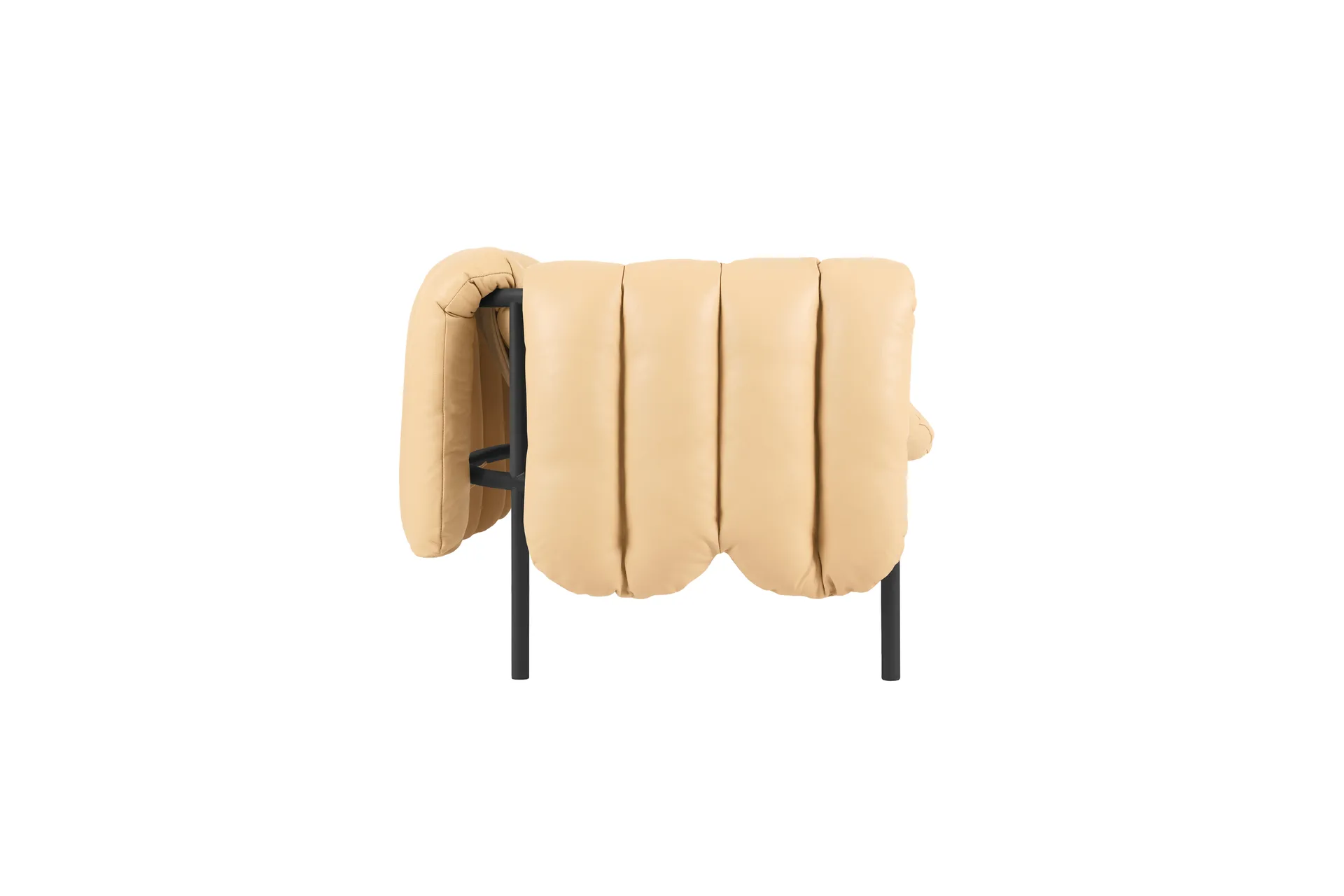 Puffy 2,5-Sitzer Sofa 205 cm, Sand leather-black grey Hem