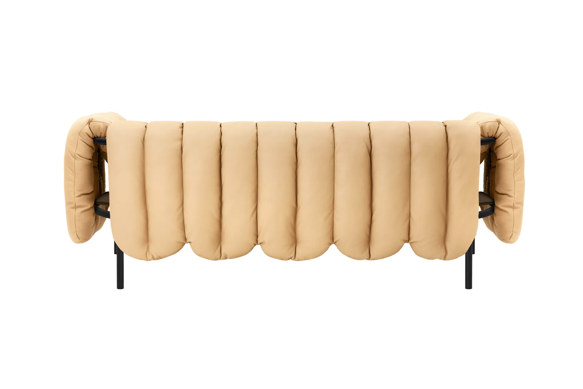 Puffy 2,5-Sitzer Sofa 205 cm, Sand leather-black grey Hem