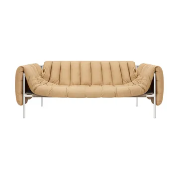 Puffy 2,5-Sitzer Sofa 205 cm - Sand leather-edelstahl - Hem