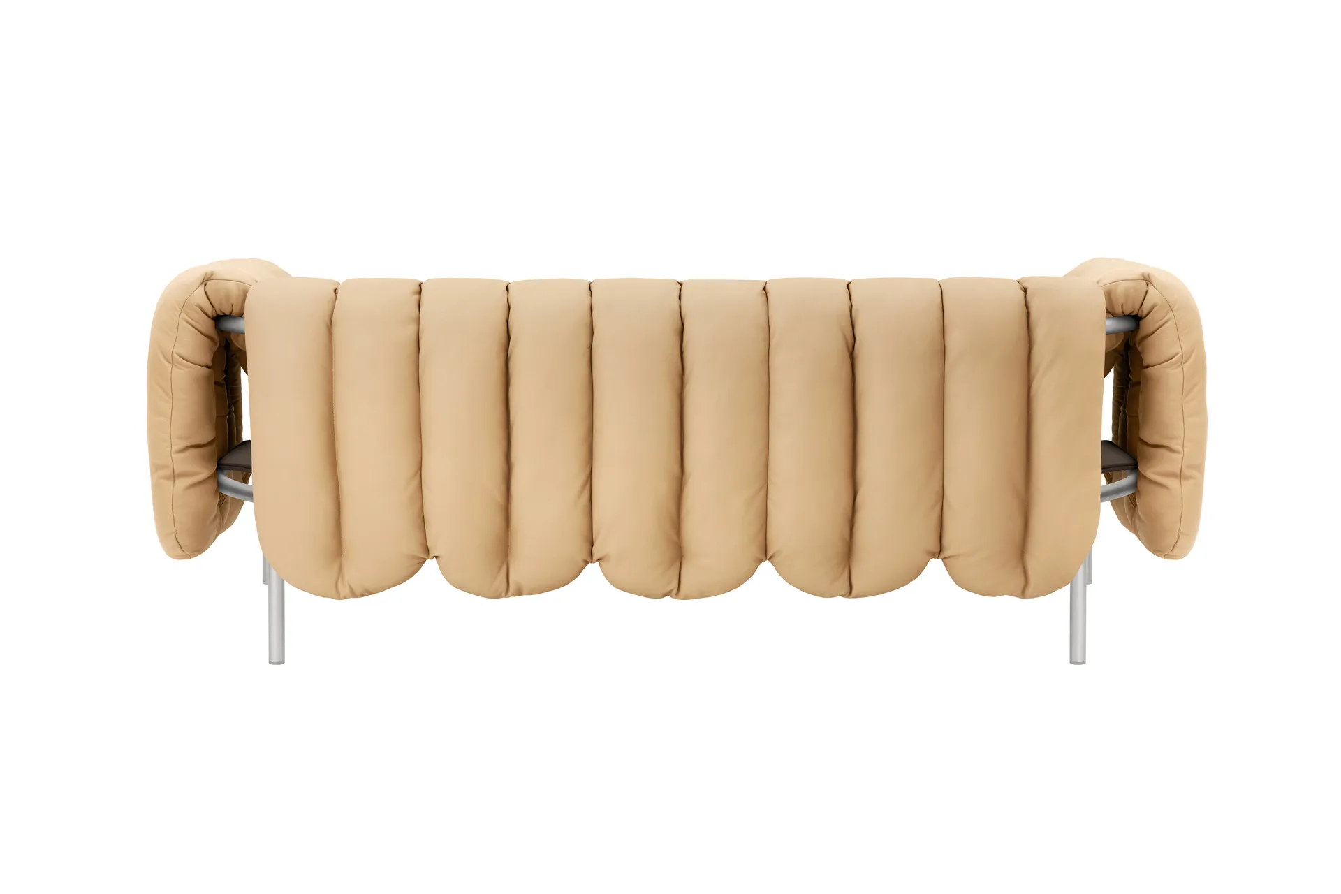 Puffy 2,5-Sitzer Sofa 205 cm, Sand leather-edelstahl Hem