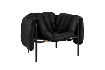 Puffy Loungesessel - Black leather-black grey - Hem