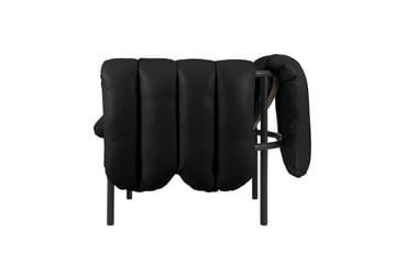 Puffy Loungesessel - Black leather-black grey - Hem