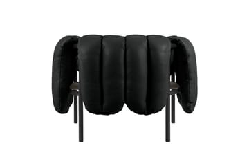 Puffy Loungesessel - Black leather-black grey - Hem