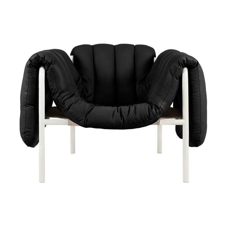 Puffy Loungesessel - Black leather-cream - Hem