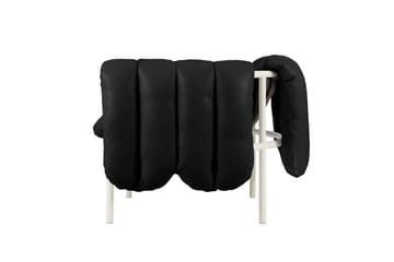 Puffy Loungesessel - Black leather-cream - Hem