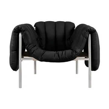 Puffy Loungesessel - Black leather-edelstahl - Hem
