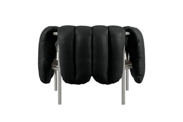 Puffy Loungesessel - Black leather-edelstahl - Hem
