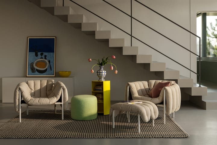 Puffy Loungesessel, Dark green leather-edelstahl Hem