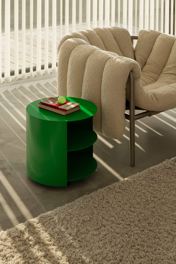 Puffy Loungesessel, Dark green leather-edelstahl Hem