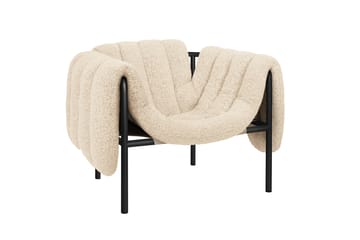 Puffy Loungesessel - Eggshell-black grey - Hem
