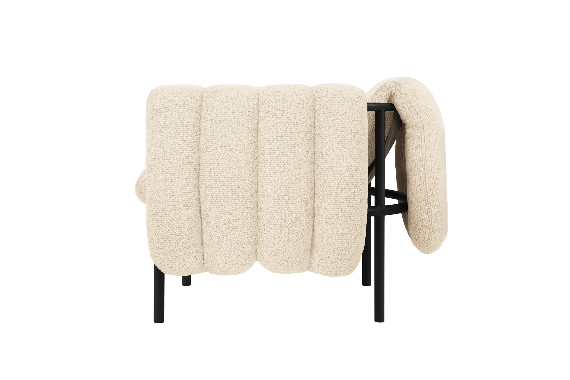 Puffy Loungesessel, Eggshell-black grey Hem