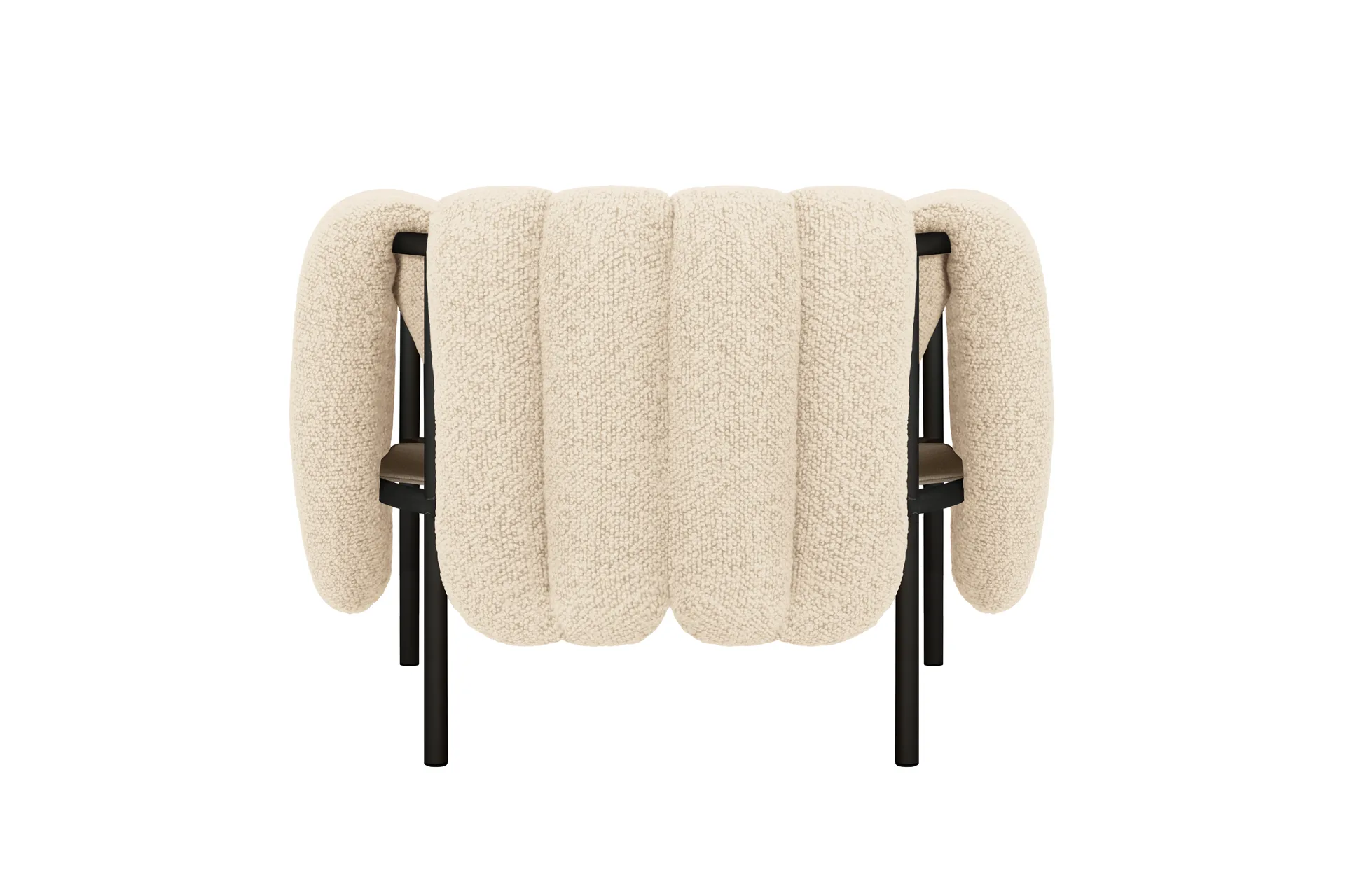 Puffy Loungesessel, Eggshell-black grey Hem