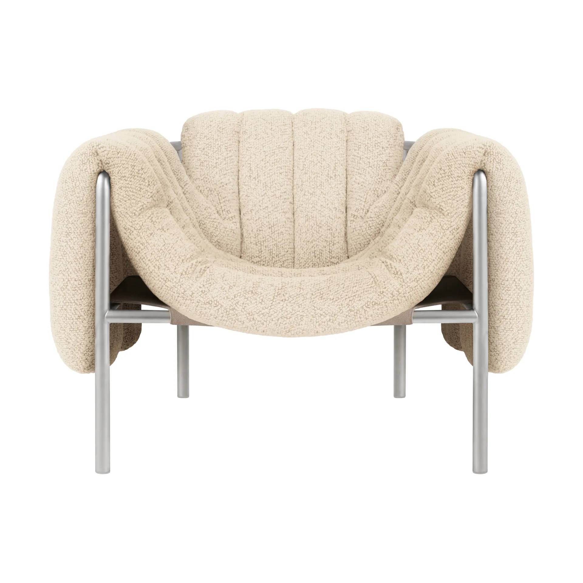 Puffy Loungesessel, Eggshell-edelstahl Hem