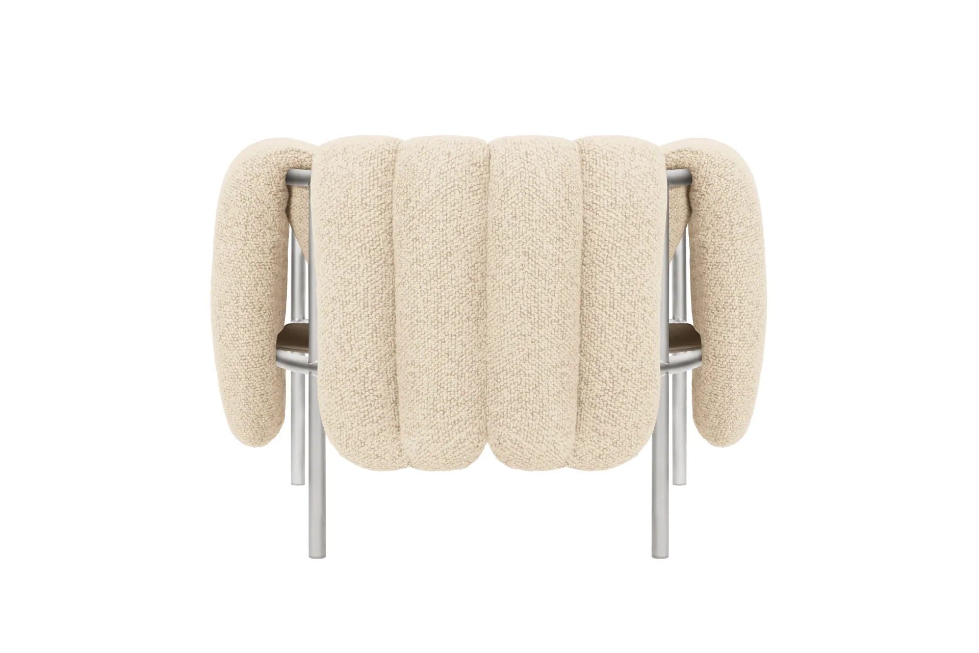 Puffy Loungesessel, Eggshell-edelstahl Hem