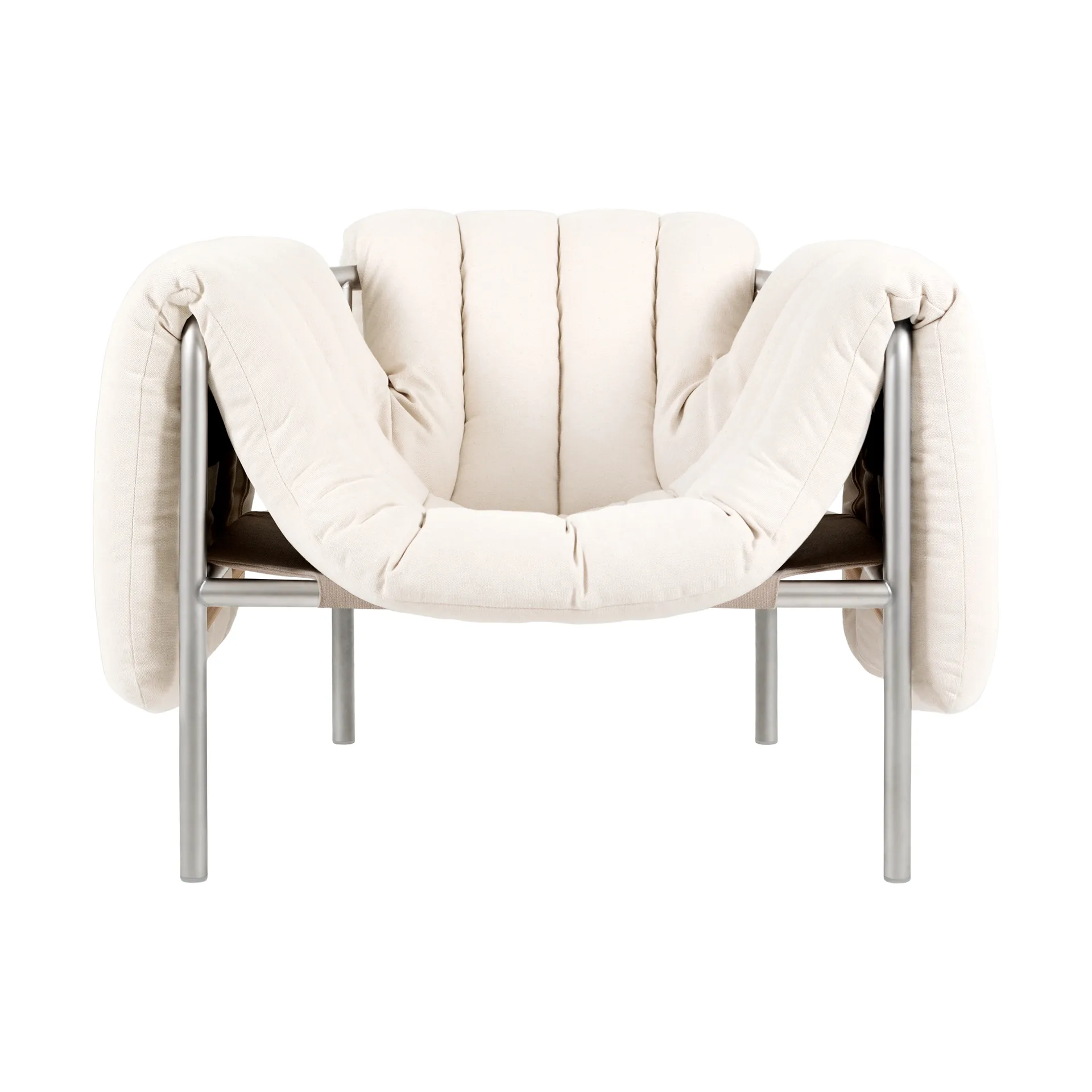 Puffy Loungesessel, Natural-edelstahl Hem