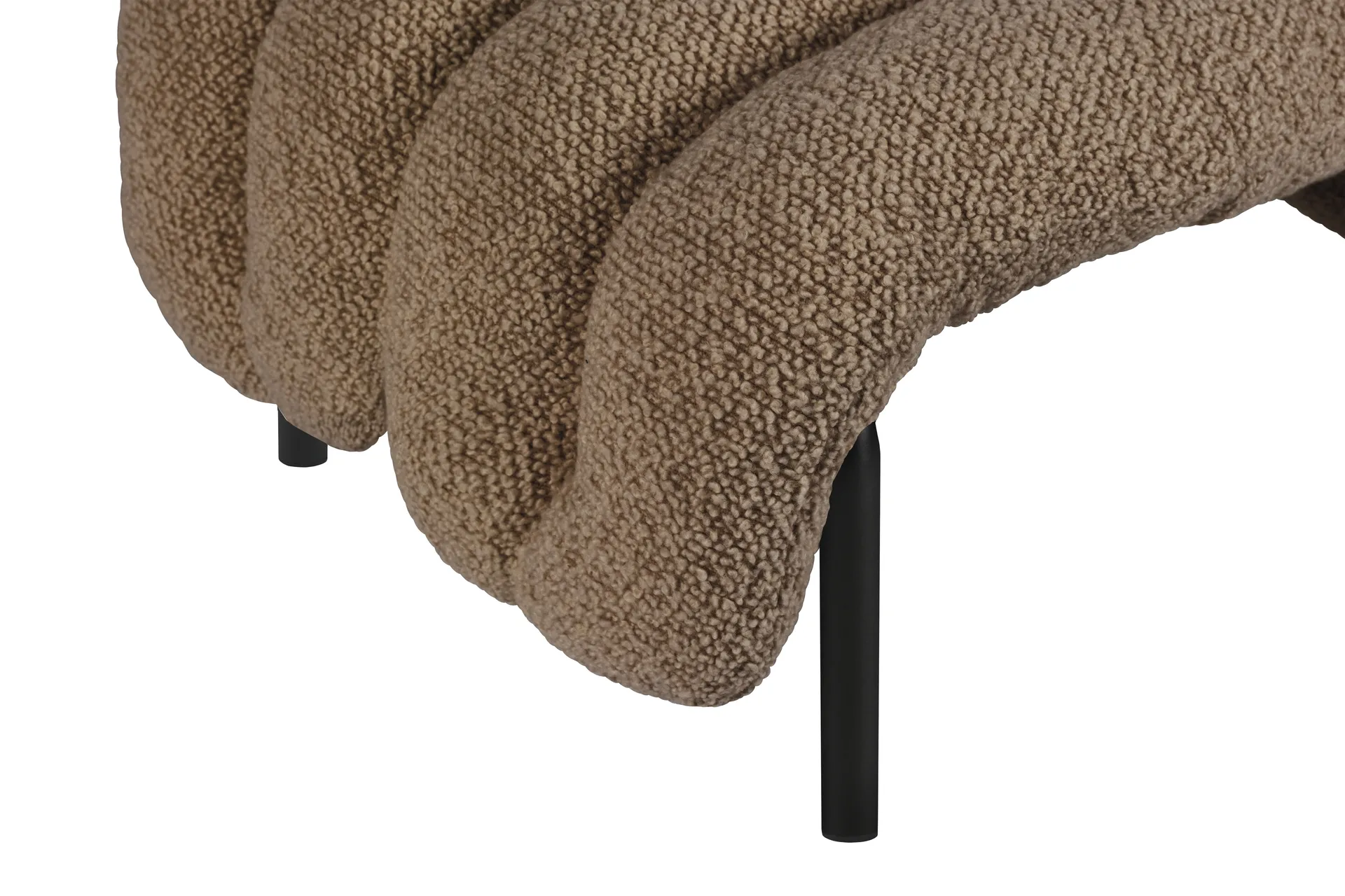 Puffy Loungesessel + Ottoman, Sawdust-black grey Hem