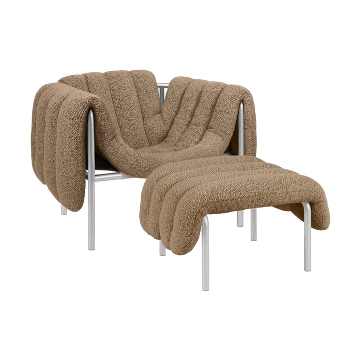 Puffy Loungesessel + Ottoman - Sawdust-edelstahl - Hem
