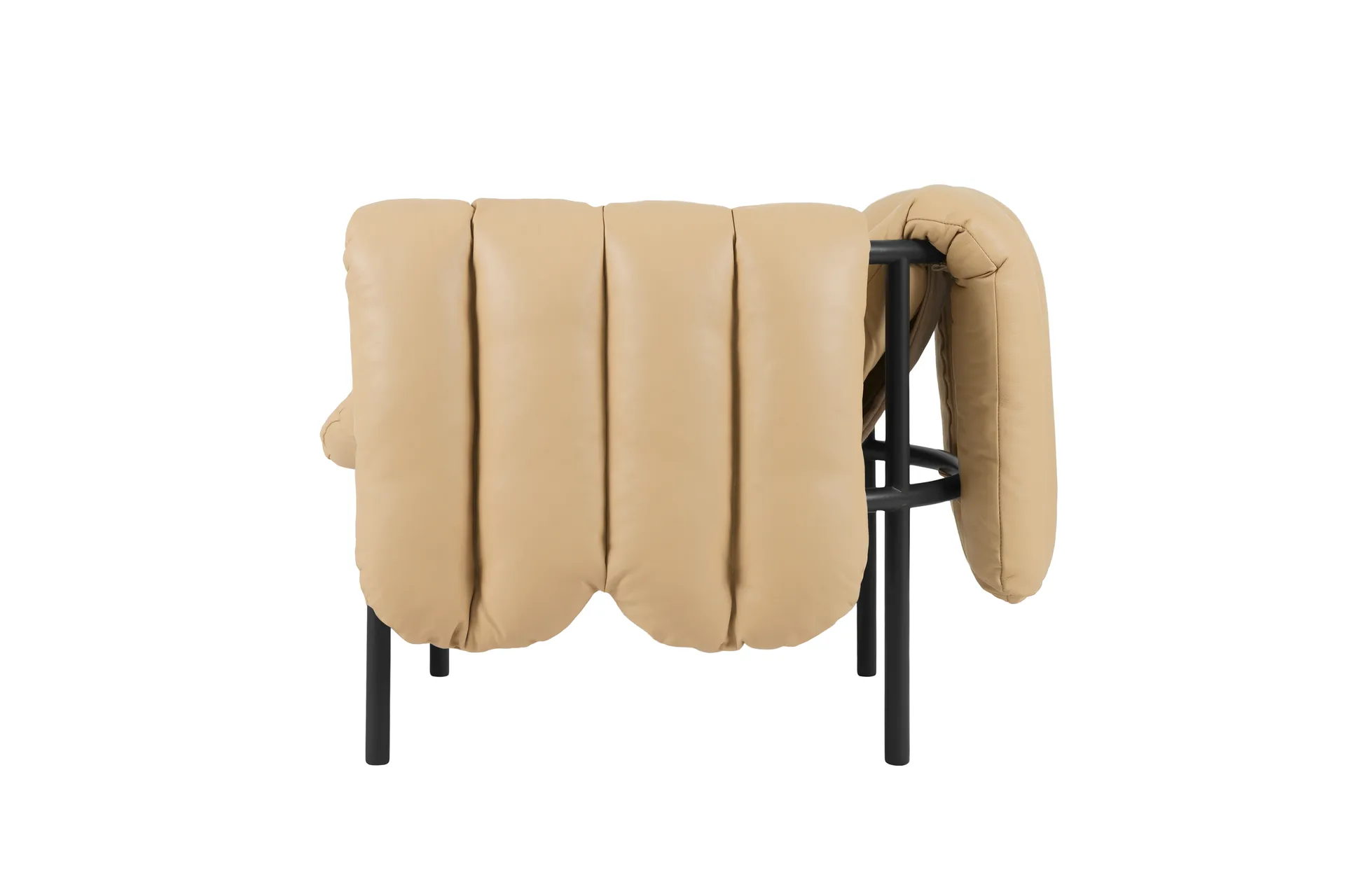 Puffy Loungesessel, Sand leather-black grey Hem