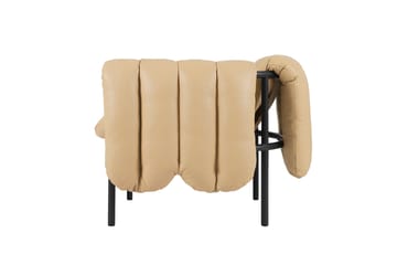 Puffy Loungesessel - Sand leather-black grey - Hem
