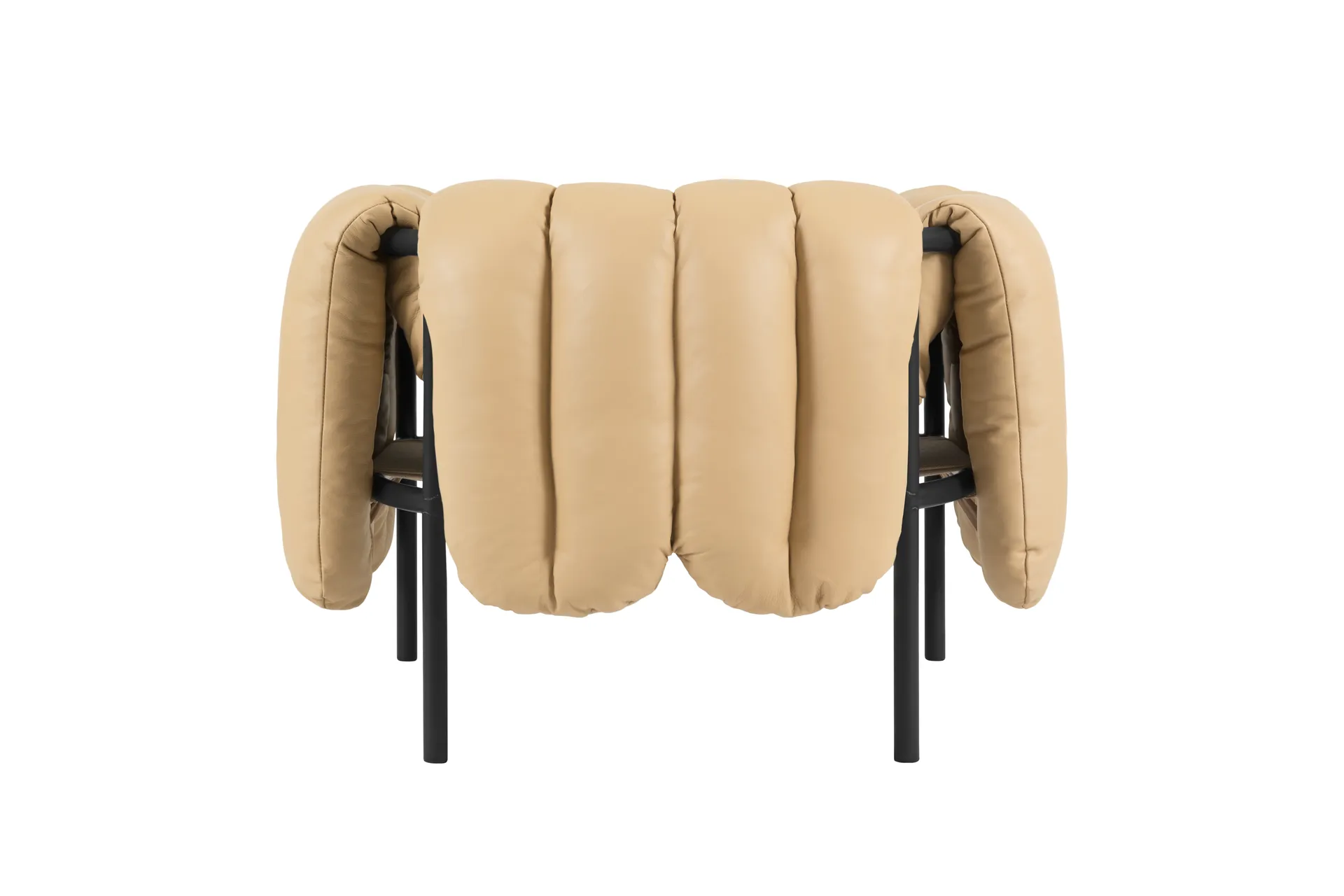 Puffy Loungesessel, Sand leather-black grey Hem