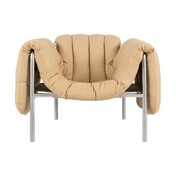 Puffy Loungesessel - Sand leather-edelstahl - Hem