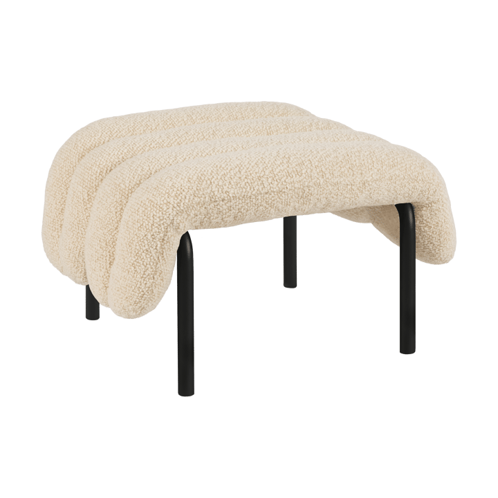 Puffy Ottoman 58x67 cm - Eggshell-black grey - Hem