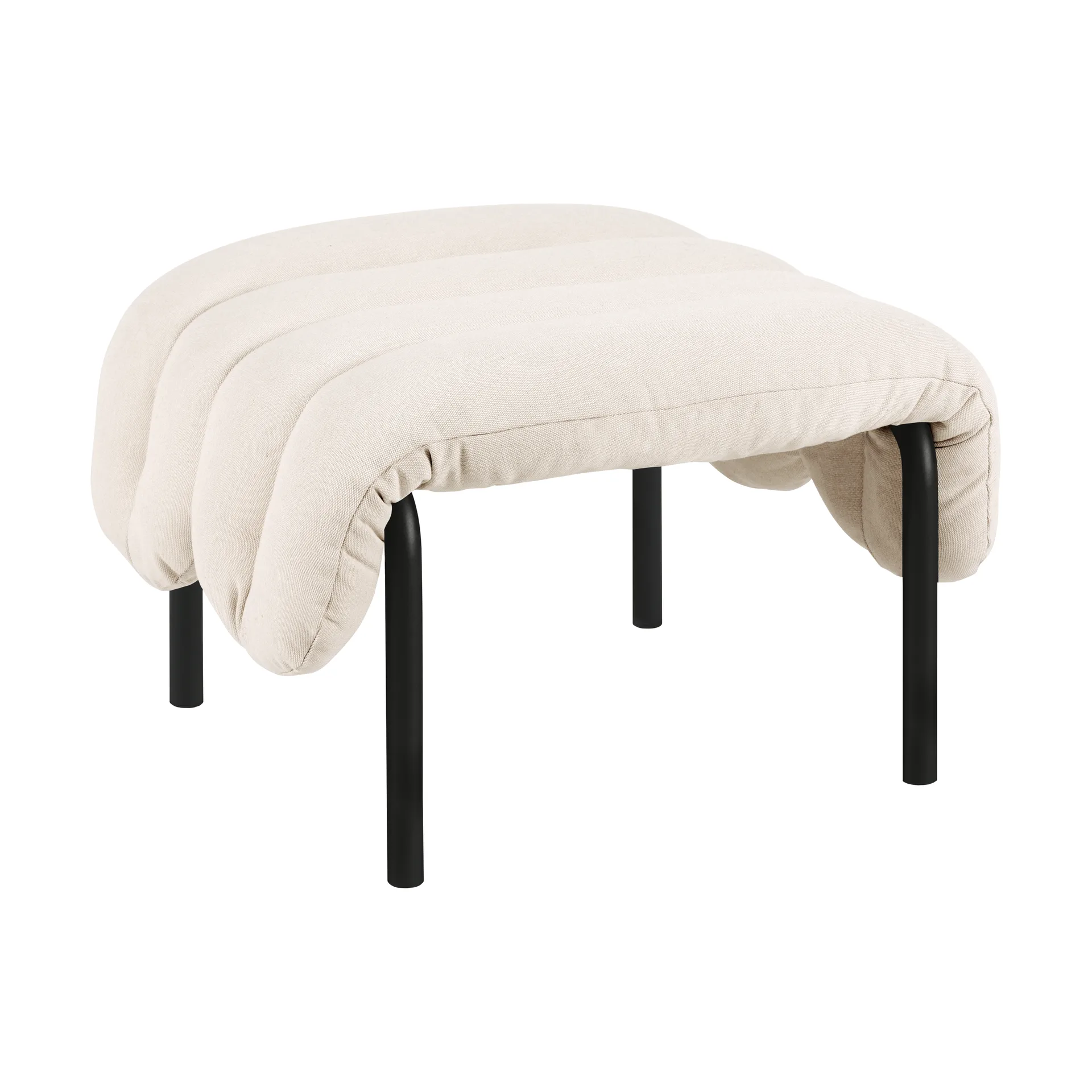 Puffy Ottoman 58x67 cm, Natural-black grey Hem