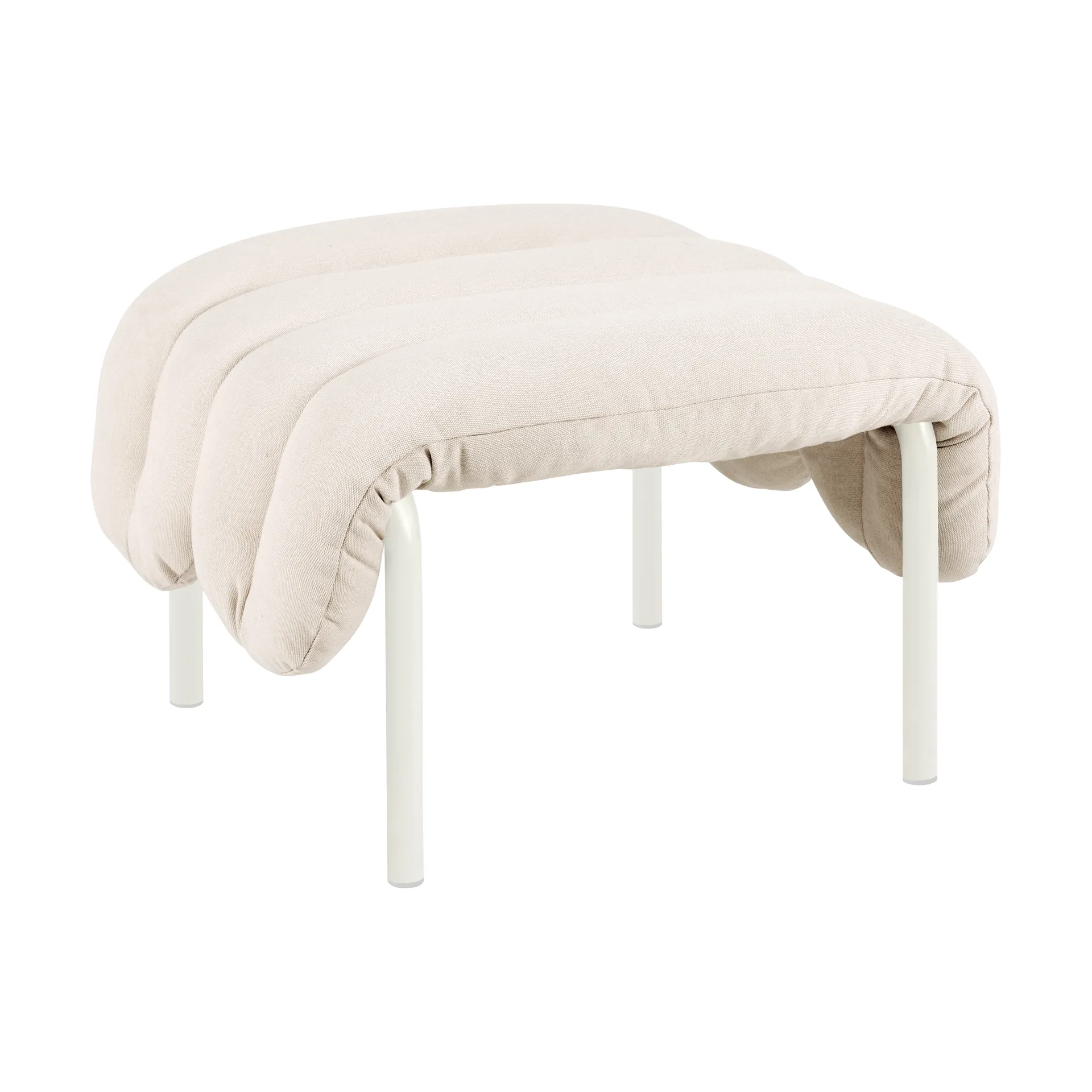 Puffy Ottoman 58x67 cm, Natural-cream Hem